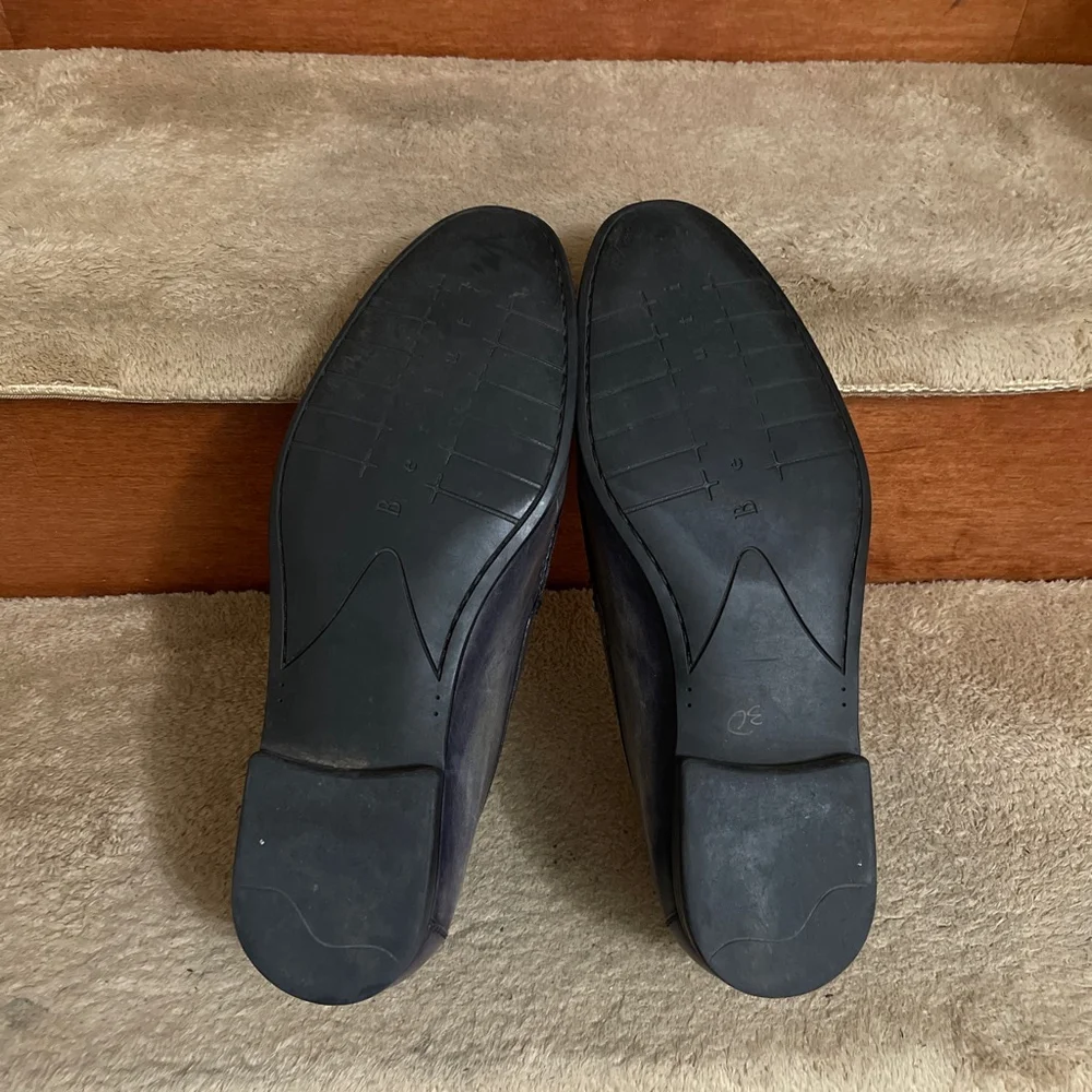 Men's Authentic Berluti Leather Loafers Blue/Gray Size 9.5